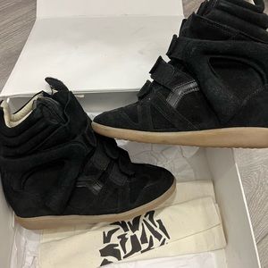 COPY - COPY - Isabel Marant Velvet Over Basket Sneakers. Size 7. Worn once.